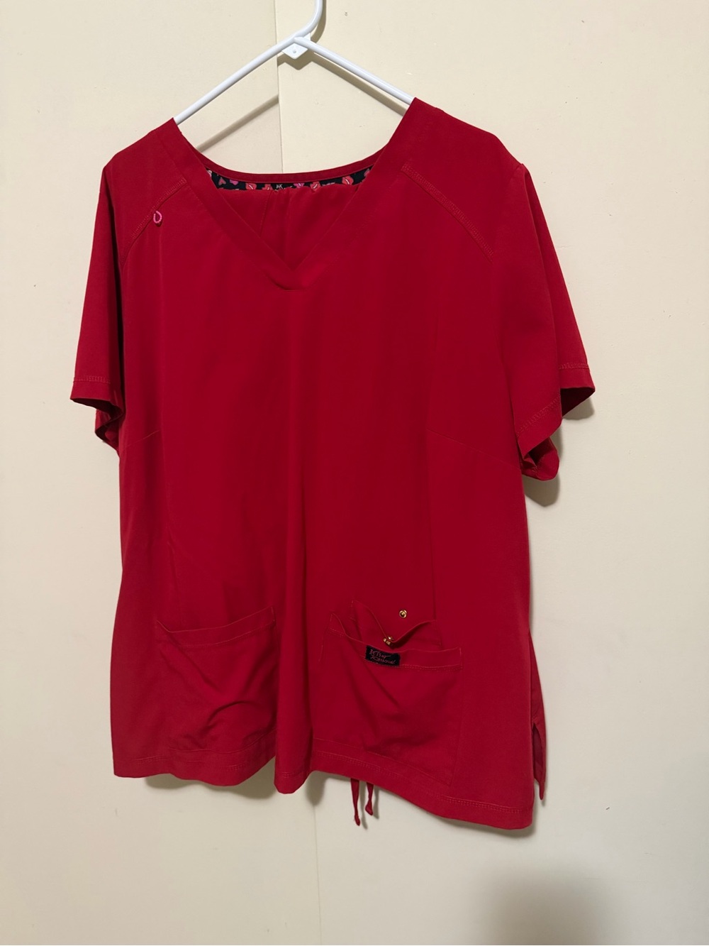 Betsy Johnson Women’s Red V-Neck Medical Scrub Set